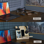 Load image into Gallery viewer, Wood Docking Station/Nightstand Organizer with Headphone Stand (Light Colour)
