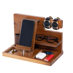 Load image into Gallery viewer, Wooden Phone Docking Station/Bedside Nightstand Organizer
